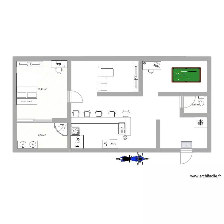 renan appartement. Plan de 3  et 21 m²