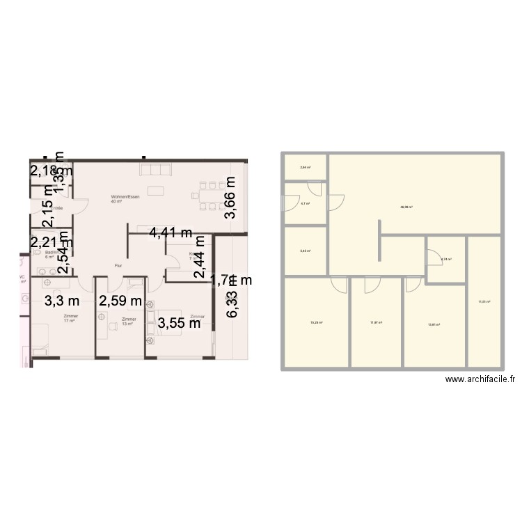 zurich. Plan de 9 pièces et 116 m2