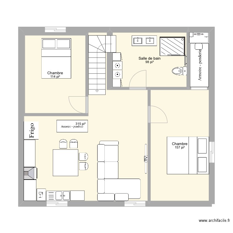 Basement. Plan de 4 pièces et 76 m2