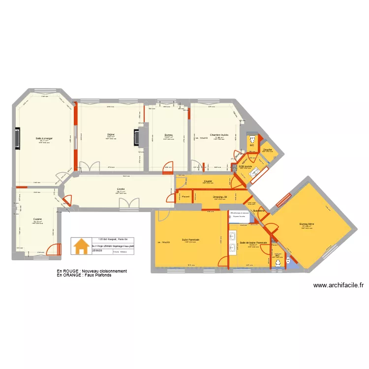 135 Raspail 5e Projet 250926 Repéragfe Faux plafonds. Plan de 32 Pièces et 196 m² 135 Raspail 5e Projet 250926 Repéragfe Faux plafonds. Plan de 32 Pièces et 196 m²