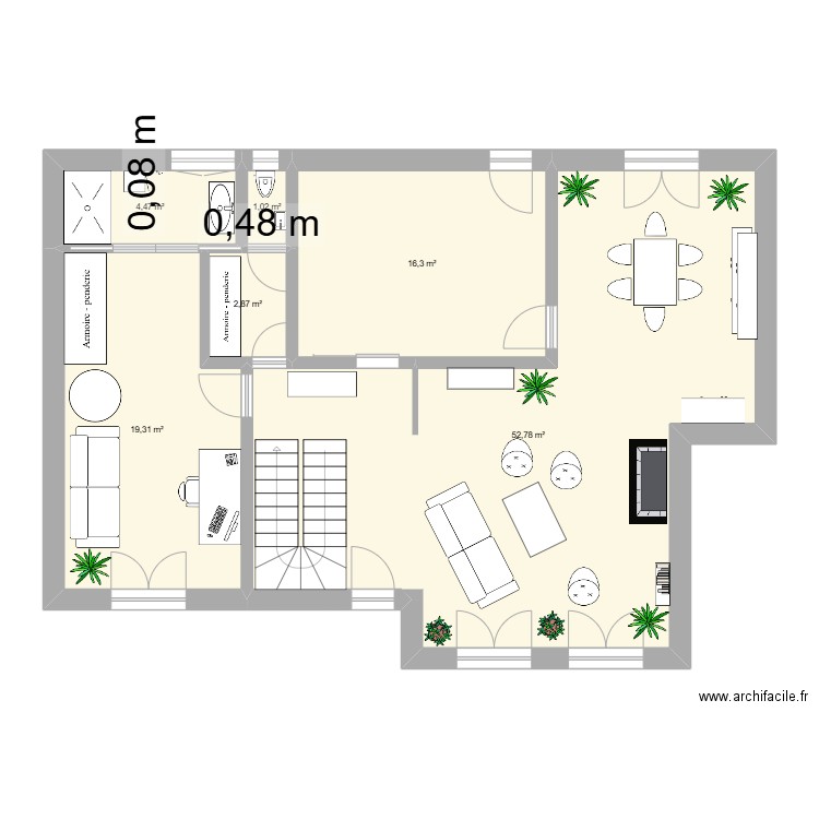 Maison de Famille. Plan de 11 pièces et 144 m2