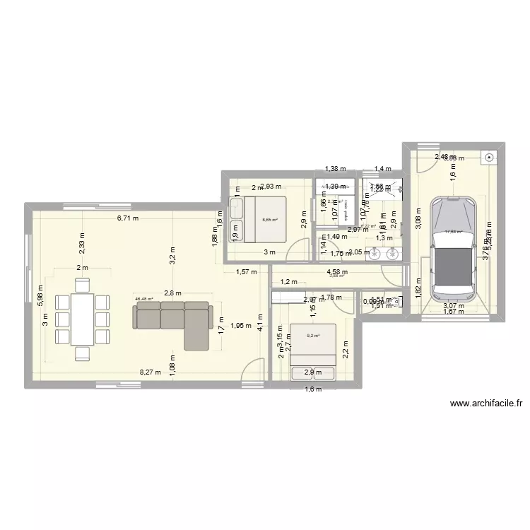 Projet Maison v2. Plan de 8 Pièces et 96 m² Projet Maison v2. Plan de 8 Pièces et 96 m²