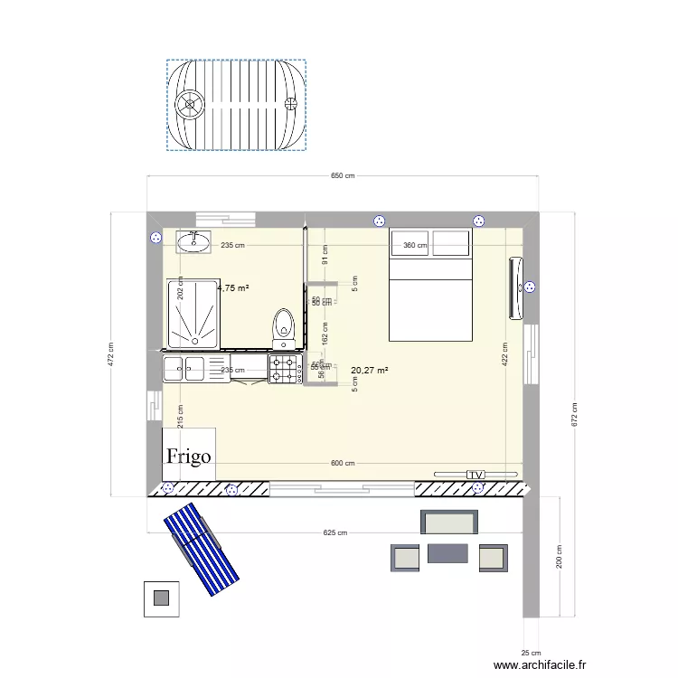 studio 30m2. Plan de studio 30m2. Plan de
