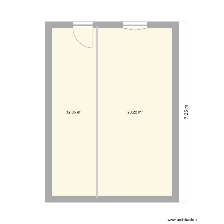 Agrandissement Flixecourt. Plan de 2 pièces et 32 m2