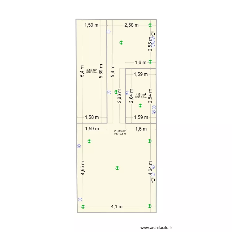 LEVEL1. Plan de 3 pièces et 41 m²