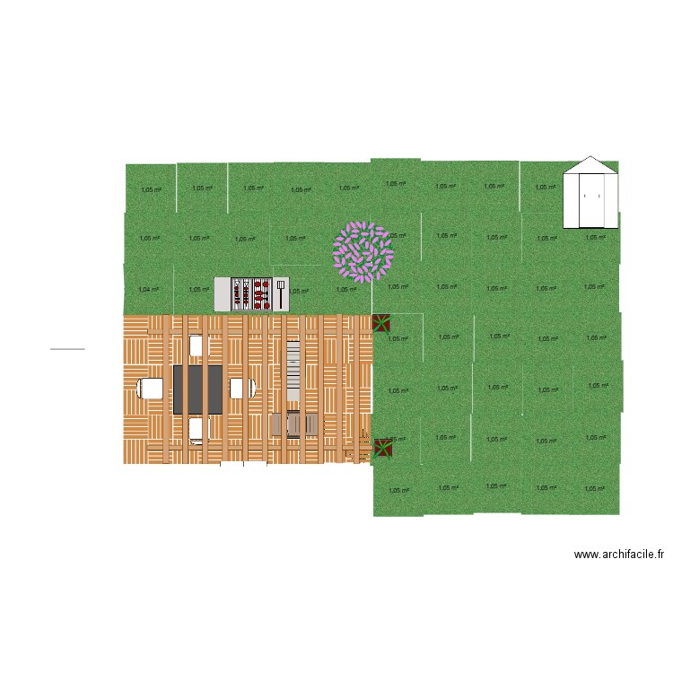 jardin de la maison. Plan de 0 pièce et 0 m2