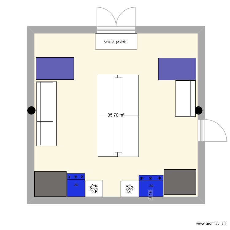 labo bio cell. Plan de 1 pièce et 36 m2