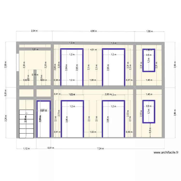 Maison hotte facade. Plan de 