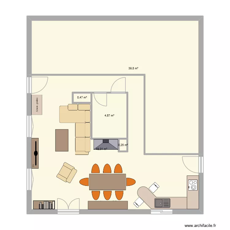 Maison Lili Mimi. Plan de 5 pièces et 100 m²