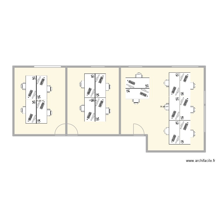 BUREAU PROJECTION. Plan de 3 pièces et 75 m2