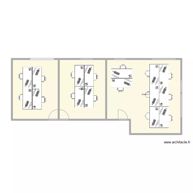 BUREAU PROJECTION. Plan de 3 pièces et 75 m² BUREAU PROJECTION. Plan de 3 pièces et 75 m²
