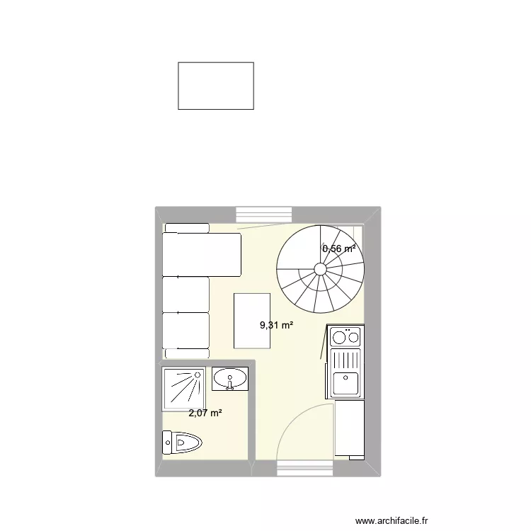 studio 12m2 2nethes. Plan de 