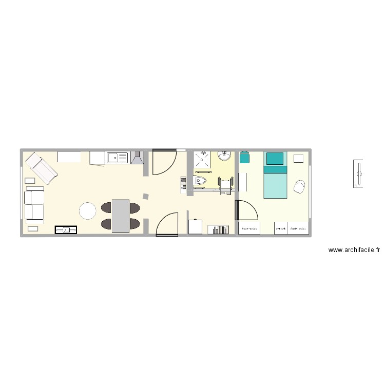 nanou 3. Plan de 3 pièces et 49 m2