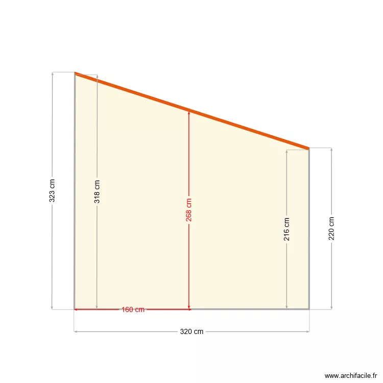 Face Est pour calcul nombre de briques. Plan de 
