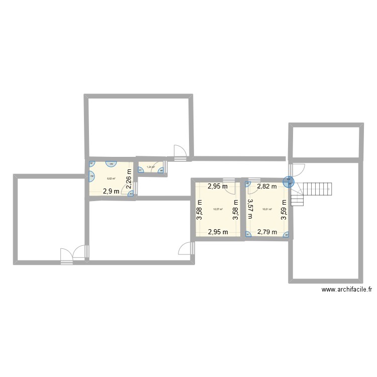 Puganc. Plan de 4 pièces et 28 m2