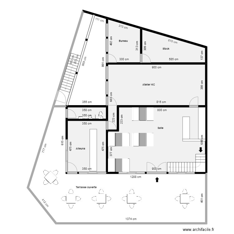 KC - P3 - RdC Plan. Plan de 17 pièces et 485 m2