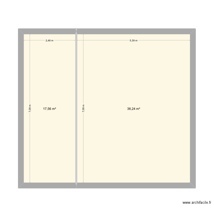 FL2. Plan de 2 pièces et 56 m2