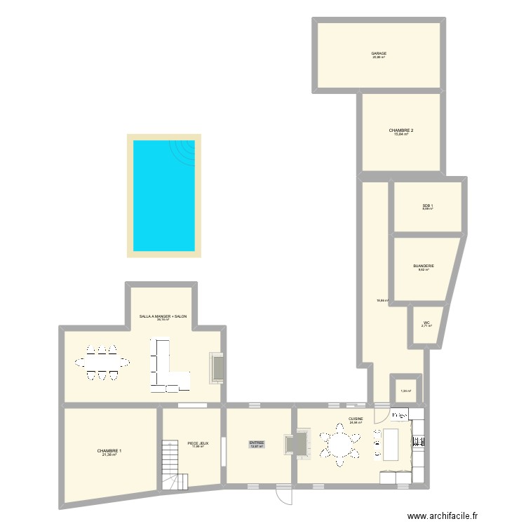 maison quevau 3. Plan de 12 pièces et 186 m2