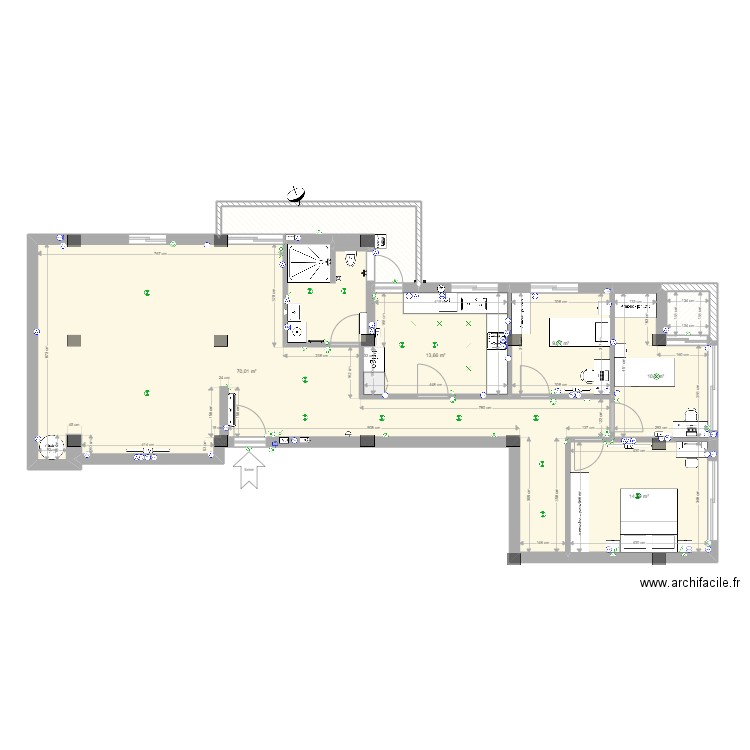 boudekhana youssef. Plan de 17 pièces et 271 m2