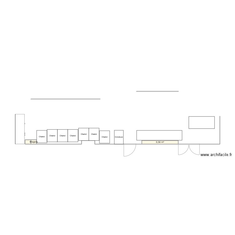Chartons. Plan de 3 pièces et 1 m2