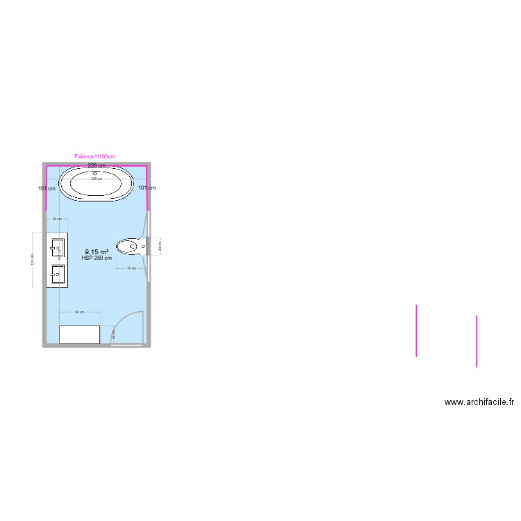 BERREBI. Plan de 1 pièce et 9 m2