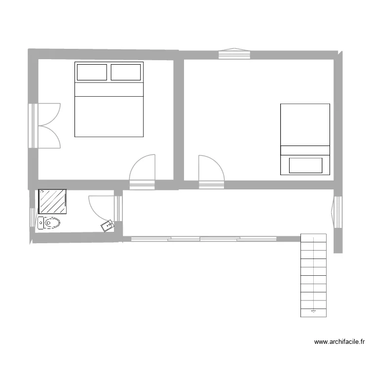 Plan Esp&eacute; &Eacute;tage. Plan de 2  et 34 m²