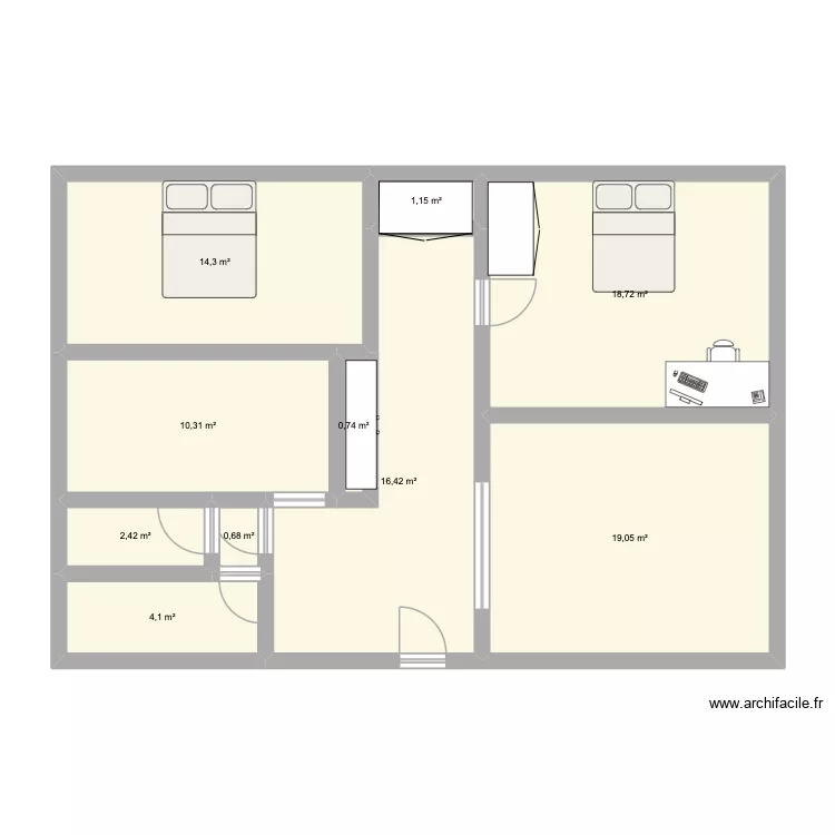 Appart T3 CHAMBE. Plan de 10 et 88 m² Appart T3 CHAMBE. Plan de 10 et 88 m²