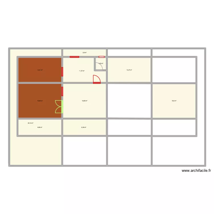 celibaterium. Plan de 11  et 147 m²