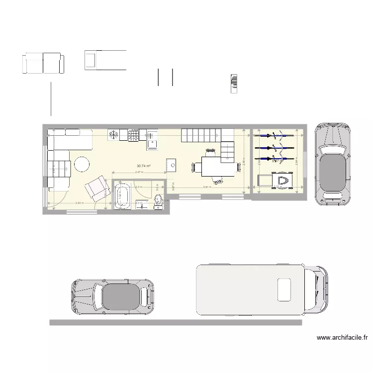 Maison Bleu 6. Plan de 