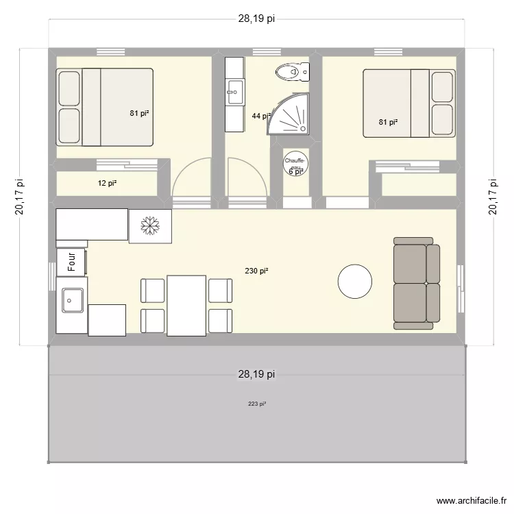 Chalet 3. Plan de 6 et 42 m² Chalet 3. Plan de 6 et 42 m²
