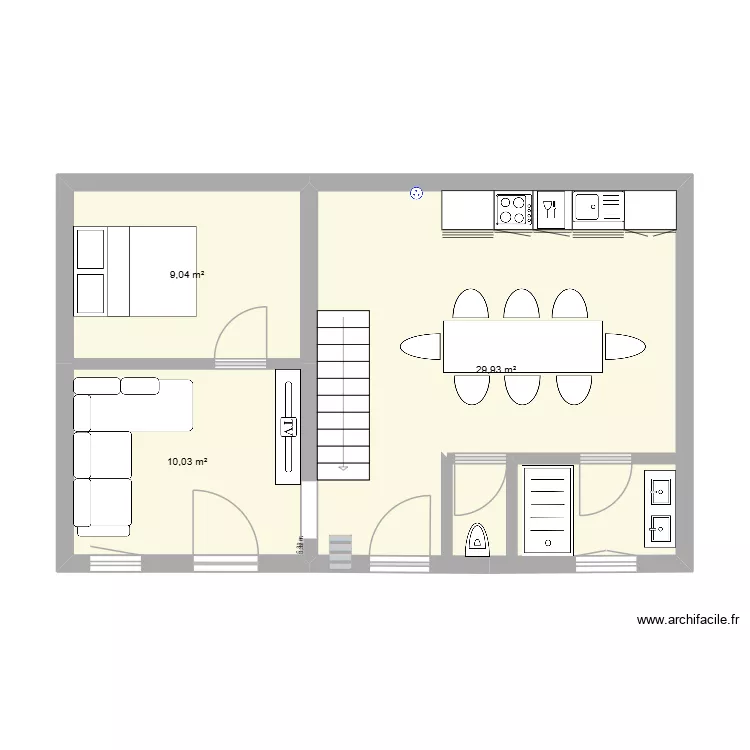 St Lazare - bas V8. Plan de 3  et 49 m²