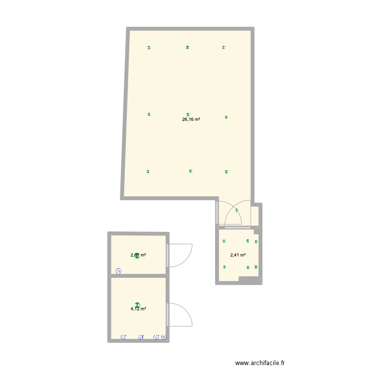 plan magasin. Plan de 4 pièces et 35 m2