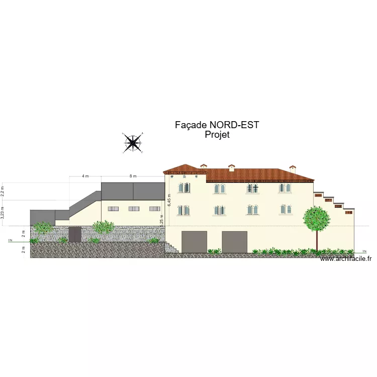 Escourche Façade NORD-EST Projet. Plan de Escourche Façade NORD-EST Projet. Plan de