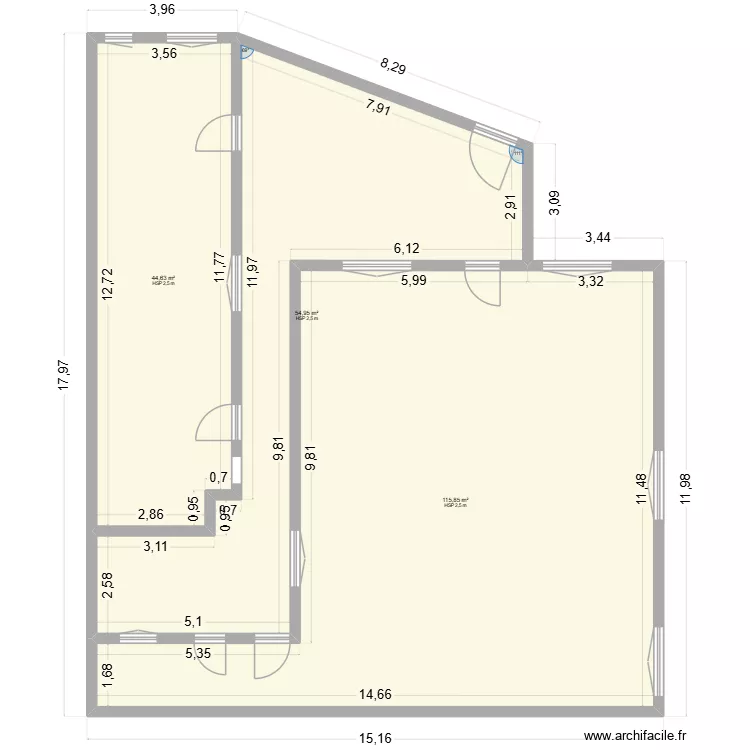 Saint-agne murs extérieurs. Plan de 3 et 215 m² Saint-agne murs extérieurs. Plan de 3 et 215 m²