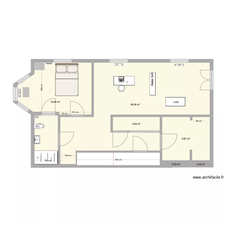 Querbes N-1. Plan de 6 Pièces et 70 m² Querbes N-1. Plan de 6 Pièces et 70 m²
