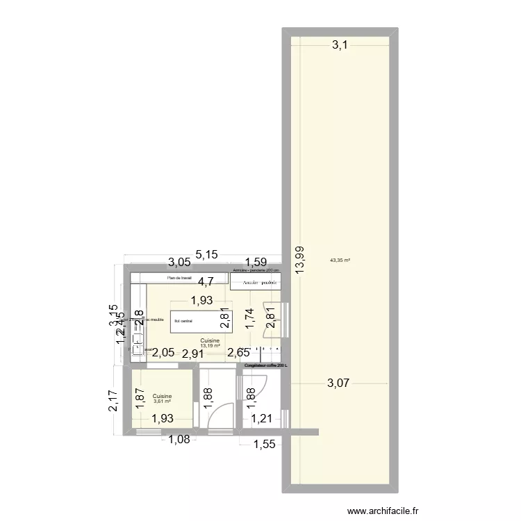 KITCHEN. Plan de 3  et 60 m²