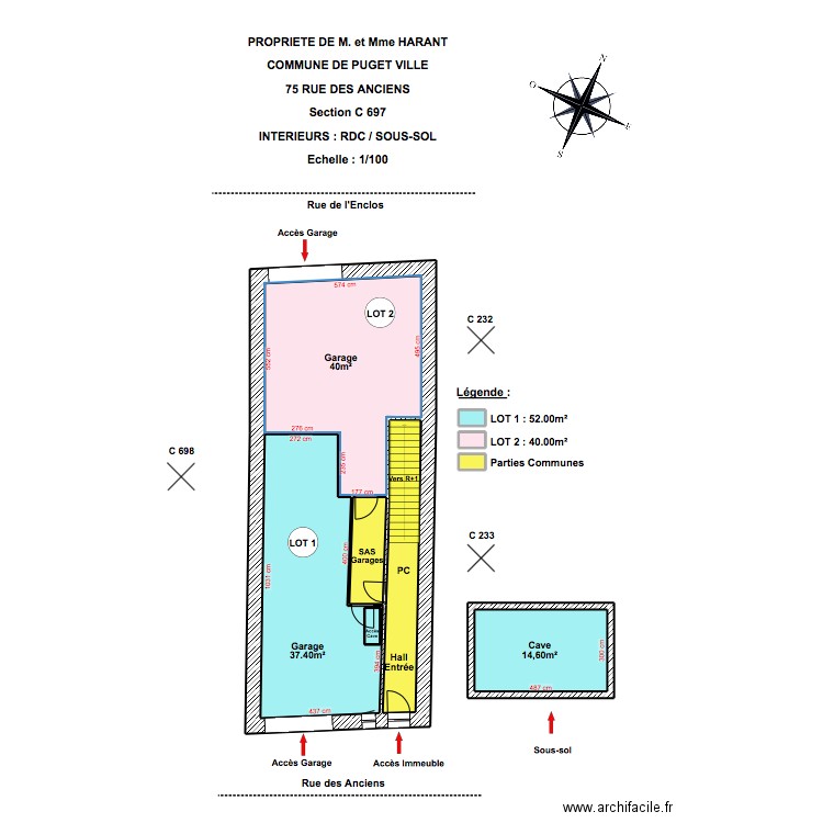 HARANT RDC. Plan de 7 pièces et 91 m2