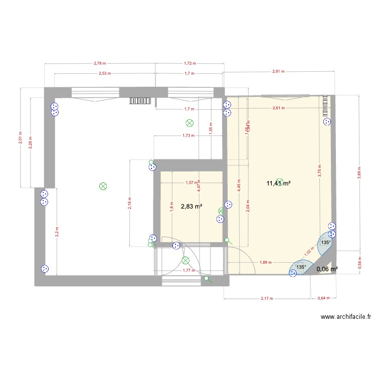 CITÉ JOLY. Plan de 3 pièces et 14 m2