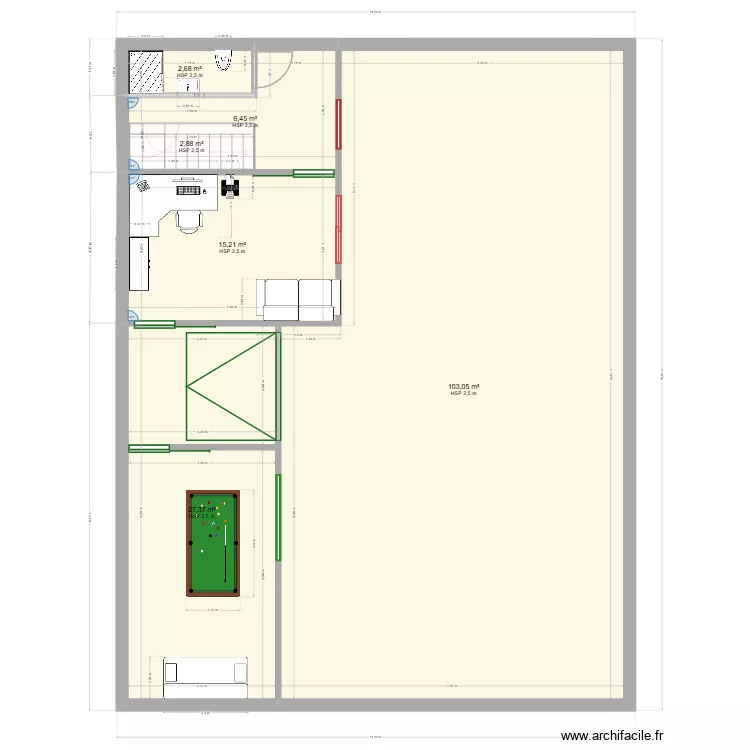atelier. Plan de 11 pièces et 319 m²