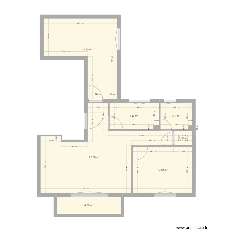 32 Curial - 2ème étage. Plan de 7 pièces et 62 m2