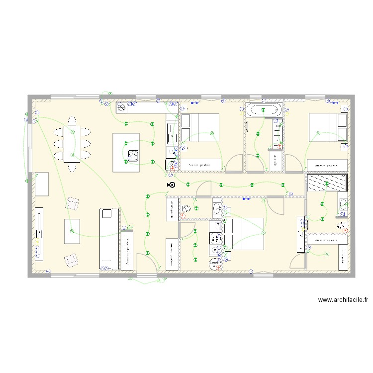 Totom. Plan de 2 pièces et 130 m2