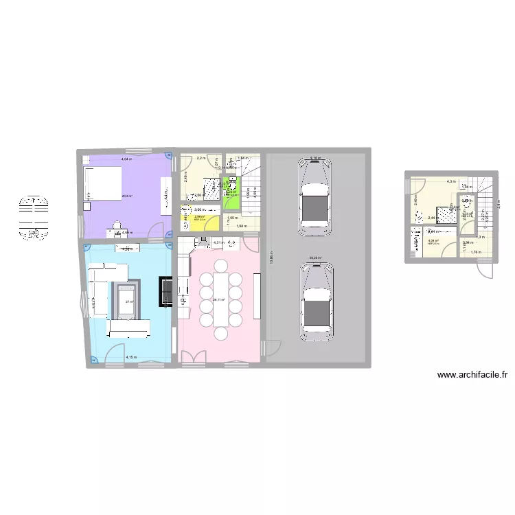 Moulin Rdc. Plan de 10  et 165 m²