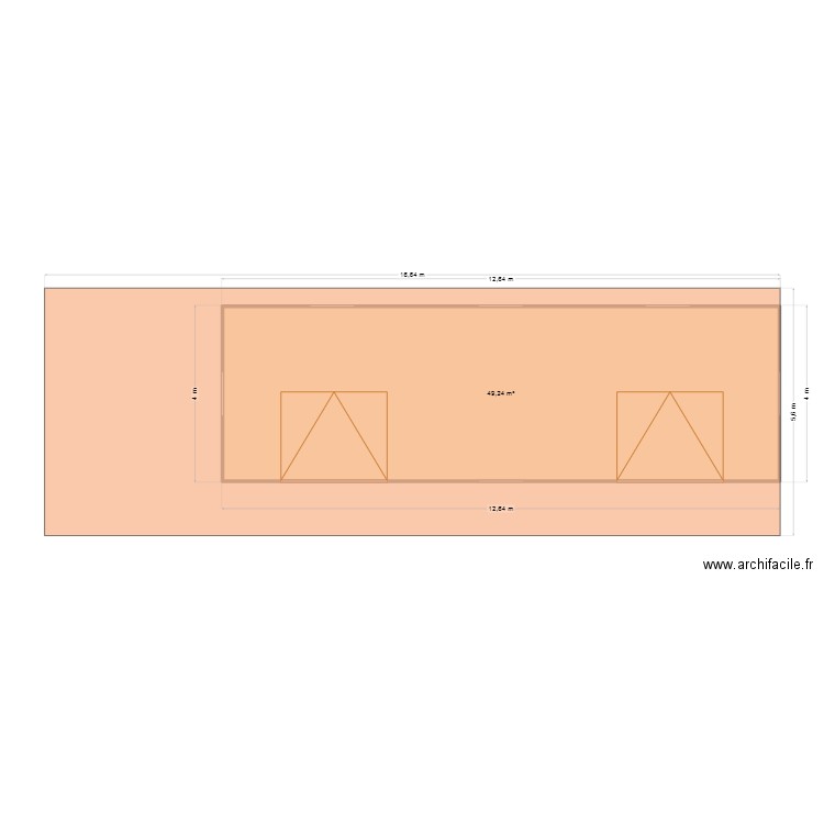 grainerie avec toiture. Plan de 1 pièce et 49 m2