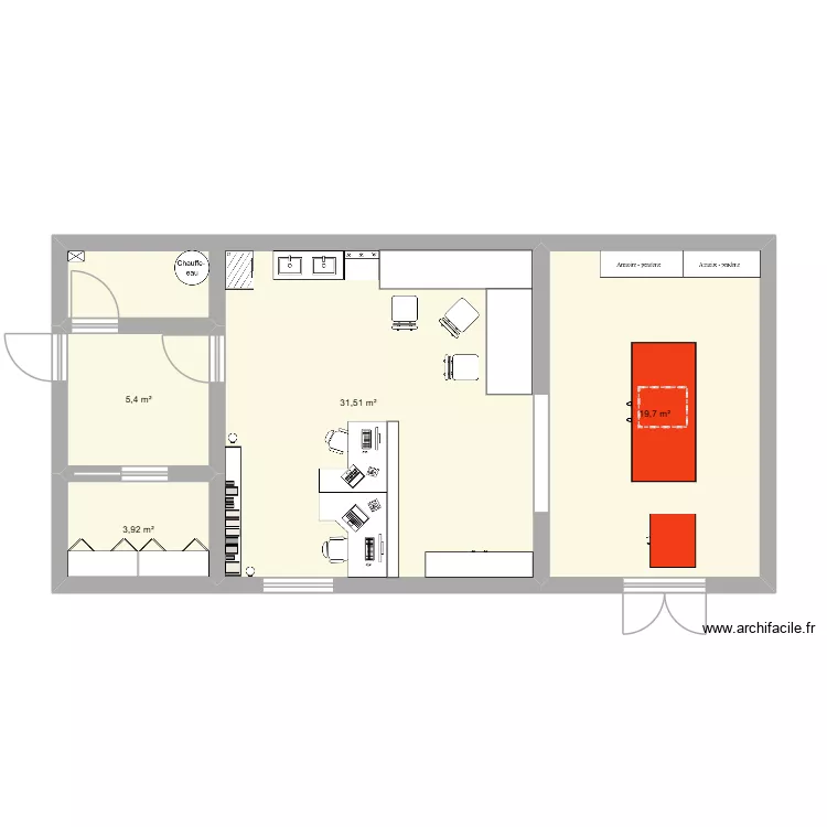Labo test1. Plan de 4  et 61 m²