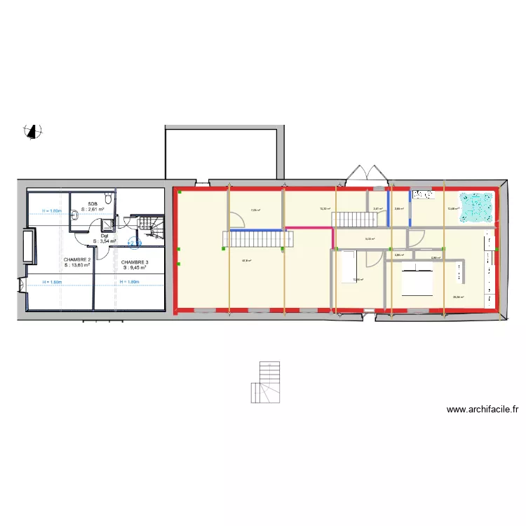 news 2. Plan de 11  et 123 m²