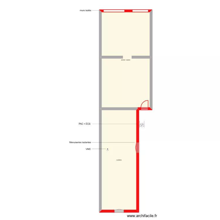 lacaud rdc &eacute;tape 2. Plan de 2  et 100 m²