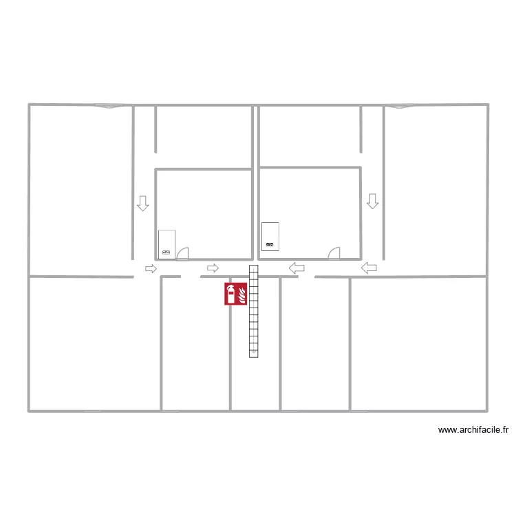 plan evacuation Lzn 1er. Plan de 5 pièces et 170 m²