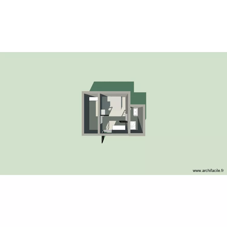 rh-j(&egrave;&egrave;ij. Plan de 3 Pièces et 15 m²