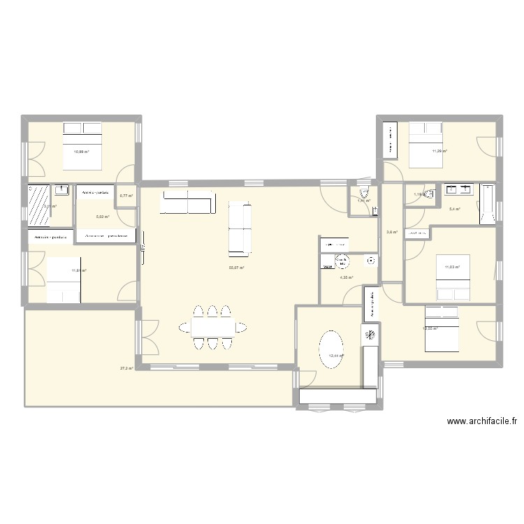 09/08/25. Plan de 16 pièces et 177 m2
