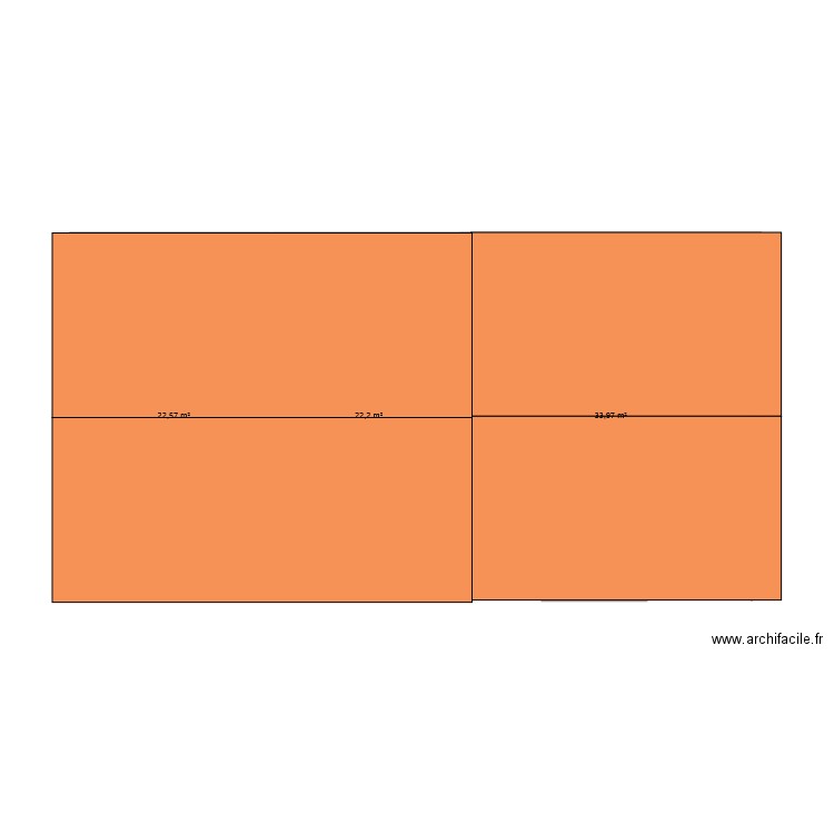 LNR. Plan de 3 pièces et 79 m2